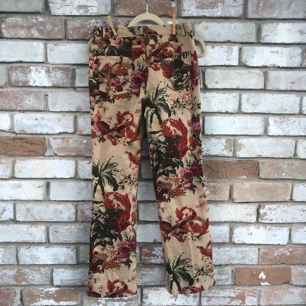 Etcetera Beige Floral Velvet Boot Cut Pants - Picture 8 of 8